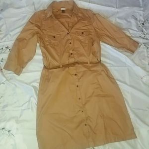 CLASSIC BROWN SHIRT WAIST DRESS